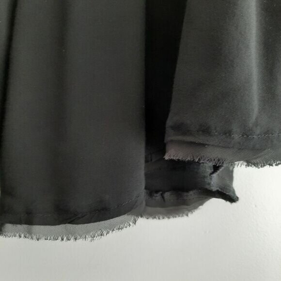 ECOTE Boho Floral Lace Tassel Tie Semi-Sheer Tunic Blouse Black Sz S - Picture 9 of 15